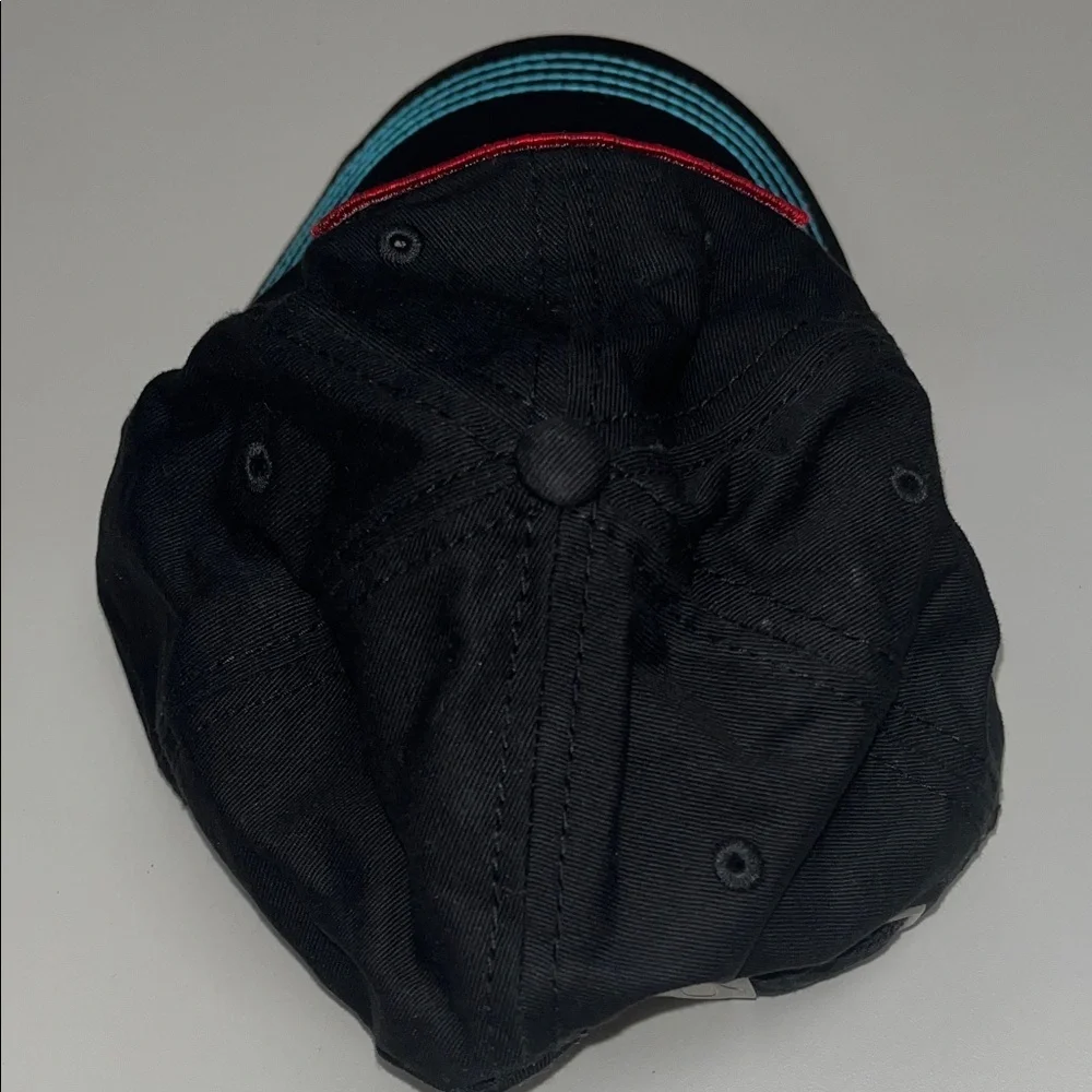 True Religion Black Hat with Blue and Red Details